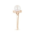 thumbnail image 3 of ANGARA Solitaire Japanese Akoya Cultured Pearl Bypass Split Shank Ring in 14K Rose Gold for Women | June Birthstone, Birthday, Anniversary, Jewelry Gift for Women | Pearl Ring, 3 of 8