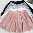 thumbnail image 5 of Minifalda plisada rosa de verano Rimocy para mujer, 2024, nueva falda de seda de hielo, línea A, color liso, cintura elástica, deportiva, de tenis., 5 of 5