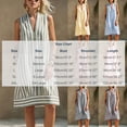 thumbnail image 2 of Lenpel Cotton Linen Dresses for Women Striped Casual V Neck Sleeveless Tank Dresses Knee Length Dress with Pocket Beach Vacation Sundresses, 2 of 5