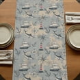 thumbnail image 5 of Table Runners 90 Inches Long Dress Scarves, Blue Grey Seaports Farmhouse Coffee/Dining/Kitchen Table Runner for Living Room, Vintage Ocean Anchor Shark Lighthouse 13x90 Inch, 5 of 9