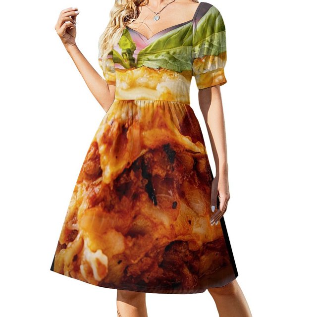 Vestido Lasaña de Manga Corta vestidos mujer vestidos de verano para ocasiones formales Ropa