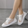 thumbnail image 2 of YLYL Women's Floral Breathable Sheer Mesh Sneakers Cutouts Lace up Casual Shoes Low Top Canvas Fashion Lightweight Walking Shoes, 2 of 9