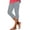 Gray, variant on Women's High Waisted Capri Leggings Skinny Fit Stretchy Workout Pants for Summer Yoga Running
