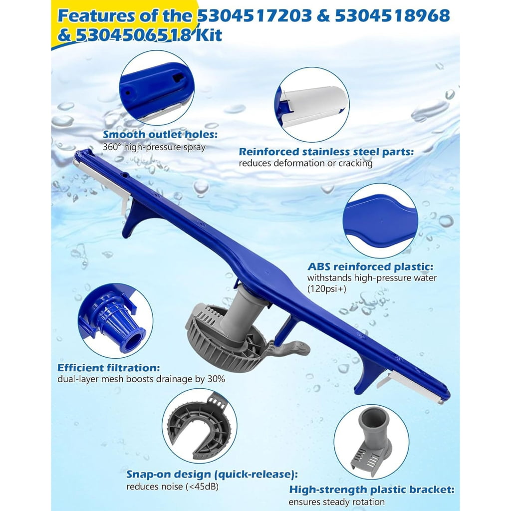 NEXAVKPR Replacement Lower Washing Arm For Dishwasher With Filter And Bracket 18.8 Inch Polymer