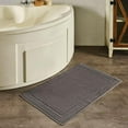 thumbnail image 5 of Hawmam Linen Cool Grey Bath Mats, 21 x 34 inches, Pack of 2 - 100% Ring Spun Cotton, Banded Design, Highly Absorbent, Machine Washable for Bathroom Floor, 5 of 6