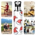 thumbnail image 7 of Yayeee 20oz Insulated Water Bottle Double Wall Stainless Steel with Flip Straw Lid, Santa Hats Pattern, 7 of 7