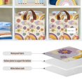 thumbnail image 4 of Yayeee Foldable Storage Basket for Shelves with Handles Set of 2 Waterproof Cloth Bins, Beige Retro Rainbow, 4 of 7