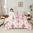 thumbnail image 6 of Manfei Pink Square Aztec Full Size Comforter Sets for Adult, Tribal Western Bohemian Bedding Comforter Set, Mandala Hippie Style Reversible Bedding Sets, Lightweight Room Decor, 3-Piece, 6 of 9