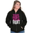 thumbnail image 4 of Breast Cancer Your Fight Is My Fight Womens Plus Size Graphic Zipper Hoodie Brisco Brands 4X, 4 of 5