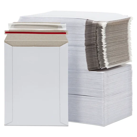 White CD/DVD Photo Ship Flats Cardboard Envelope Mailer Mailers 100 - 6" x 8"