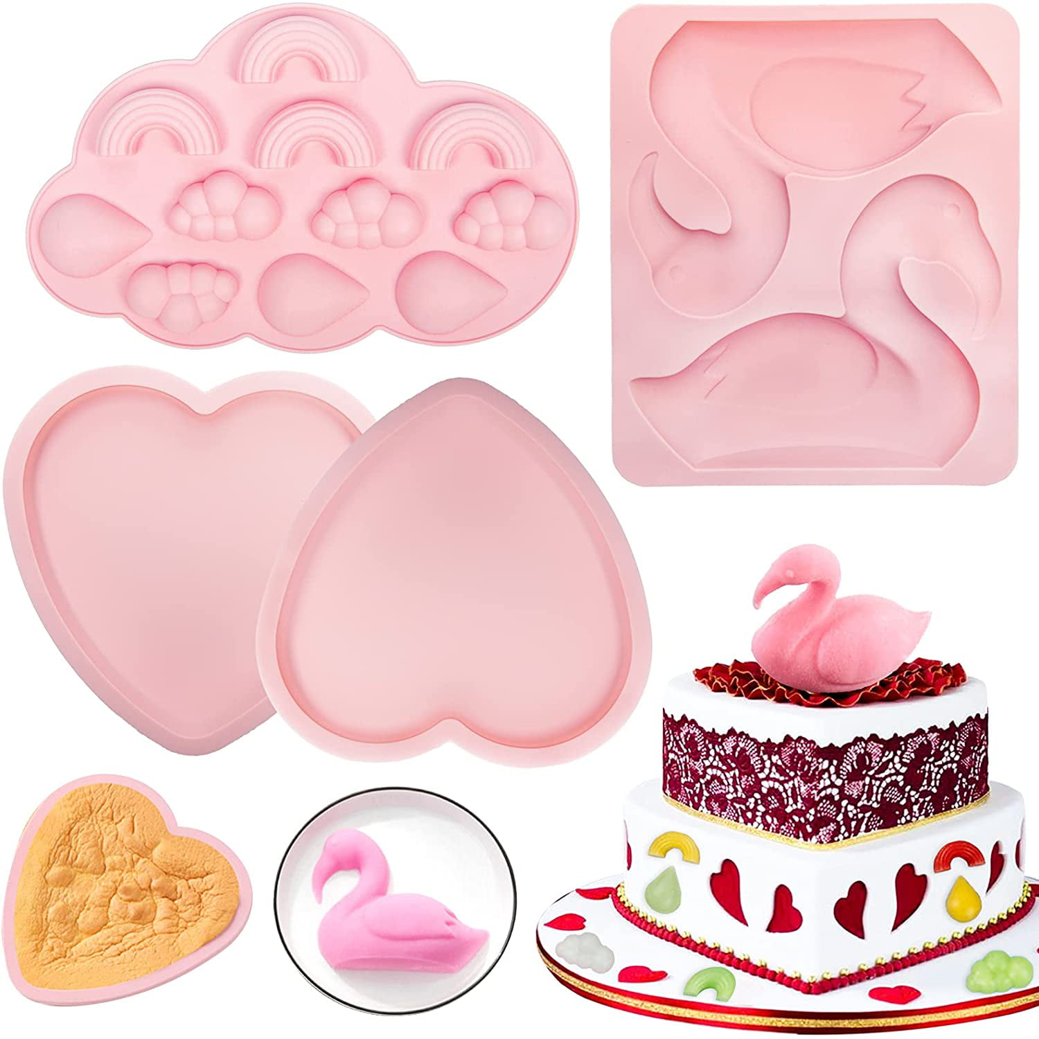 Maker Mold Ice Cube Tray Cake Baking Silicone Chocolate Pudding Mould DIY Tool 
