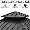 thumbnail image 5 of ABCCANOPY 10x10 Outdoor Galvanized Steel Double Roof Permanent Aluminum Pavilion Gazebo with Netting and Curtain,Dark Gray, 5 of 10