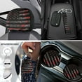 thumbnail image 4 of Uorisanigo Camouflage US Flag Car Front Back Seat Covers Full Set with Armrest & Seatbelt Pads,Steering Wheel & Handbrake Protectors,Headrest Gear Shift Cover,Cup Holder Coaster,Keychains-18 Pack, 4 of 7