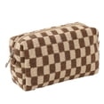 thumbnail image 1 of Checkered Cosmetic Bags Cute Zipper Travel Toiletry Storage Pouch, 1 of 5