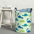 thumbnail image 6 of Rateoe Cute Dinosaur Blue Green Pattern Round Laundry Hamper Basket, Tall Hamper Basket for Blanket Storage, Nursery Clothes Hamper for Laundry in Bedroom and College Dorm-Medium, 6 of 6