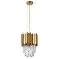 thumbnail image 2 of Bethel Gold Stainless Steel Frame Pendant Light With Clear Hanging Crystals, 2 of 6