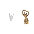 thumbnail image 1 of Estatua de gesto rockero, figura de mano, escultura de pareja, decoración moderna de cerámica para mesa, ideal para el hogar, la oficina, el dormitori, 1 of 8