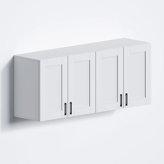 Laundry Room Cabinets and Storage with 4 Doors and Utility Adjustable Shelf, Gabinetes Para Cocina Cupboard Kitchen Organizers and Storage Pantry Wall Mounted 12.4