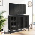 thumbnail image 6 of BOCVKENN Farmhouse Buffet Storage Cabinet with 3 Doors,Kitchen Sideboard with Storage and Metal Base,Coffee Bar Cabinet for Kitchen,Dining Room,Living Room, 6 of 7