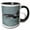 Black/White, variant on 3drose, Fast Swimming Orcas Make Their Way Along Icy Strait., 11oz Two-tone Black Mug