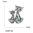 thumbnail image 6 of Beaut&Berry Vintage Abalone Shell Cat Brooches for Women Unisex Dragonfly Butterfly Swan Pins Casual Accessories Gifts, 6 of 7