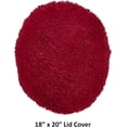 thumbnail image 3 of Better Trends 18"x20" Premium Toilet Lid Cover 100% Cotton Tufted Bathroom Rug Water Absorbent Reversible Machine Washable Red - Edge Collection, 3 of 4