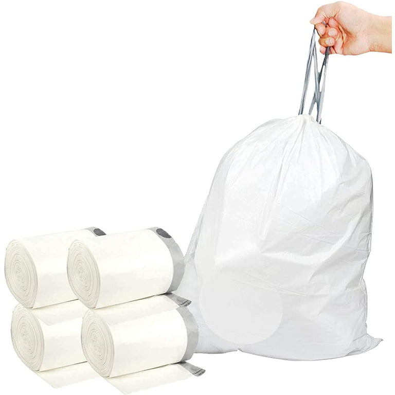 Reliable1st Code J Custom Fit Trash Bags 1.2 Mil Heavy Duty | Compatible  with simplehuman Code J | White Drawstring Garbage Liners | 10-10.5 Gallon  