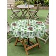 thumbnail image 5 of Outdoor Tablecloth with Umbrella Hole Zipper St. Patrick's Day Round Tablecloth 54" Waterproof Outside Table Cloth Lucky Shamrock Green Spring Plants Vintage Patio Table Cover Tablecloths for Picnic, 5 of 8