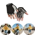 thumbnail image 2 of TEDOYE Toddler Kids Outdoor Sports Exercise Cycling Gloves Half Finger Through Open Finger Gloves Sports (4Y 12Y) Boho Wear, 4-6, 2 of 3