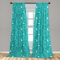 thumbnail image 5 of Ambesonne Turquoise Curtains, Stalks and Dots Vintage, Pair of 28"x95", Turquoise White, 5 of 5