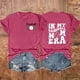 thumbnail image 2 of Camisetas de Manga Corta para las Mujeres Carta Impresa Doble Cara Suelta Tee, Casual Vintage Verano Top Mujeres, 2 of 3