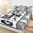 thumbnail image 3 of jejeloiu Deer Skull Silhouette Full Size Sheets,Cute Bear Paws Bed Sheets,Gray Geometric Check Sheet Sets For Teens,Breathable Home Decor,4-Piece, 3 of 7