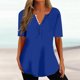 thumbnail image 1 of Fiudx Tops para Mujer Blusa con Botones de Color y Cuello Redondo, Informal, Cómoda Ya La Moda para Mujer, 1 of 6