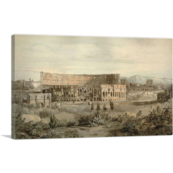 ARTCANVAS The Colosseum 1781 Canvas Art Print by Francis Towne - Size: 26" x 18" (0.75" Deep)