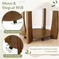 thumbnail image 5 of Modern 2-Tier Glass Round Coffee Table with Storage Shelf, 32" Center Table with Rolling Wheels for Small Spaces,Walnut, 5 of 8