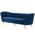 thumbnail image 3 of Armchair and Sofa Set, Velvet, Blue Navy, Modern Contemporary Urban Design, Living Lounge Room Hotel Lobby Hospitality, 3 of 6