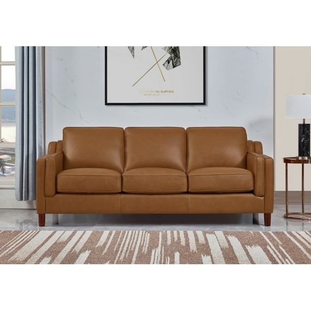 Hydeline Bella 100 Leather Sofa Couch 85 Cognac Com Hydeline Bella 100 Leather Sofa Couch, 85 Inch Leather Sofa