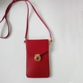 thumbnail image 3 of 1 piece Ph Purse Small Shoulder Bag PU Leather Cash Cards Red, 3 of 7