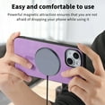 thumbnail image 5 of Allytech Magnetic Case for iPhone 14, Compatible with MagSafe, Premium PU Leather Slim Fit Anti-Fingerprint & Anti-Drop Protective Case Support Wireless Charging & Car Mount - Purple, 5 of 10