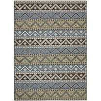 SAFAVIEH Veranda Luwig Geometric Indoor/Outdoor Area Rug, Blue/Creme, 8' x 10'