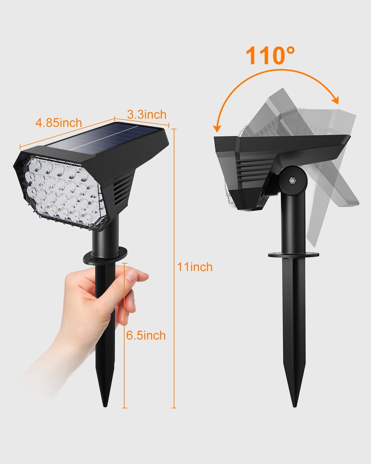 6 Pack Color Change Solar Outdoor Spot Lights Outside Landscape Waterproof 24 LED Spotlights Dusk to Dawn for Christmas Decorations,Tree, Snowman, Elk