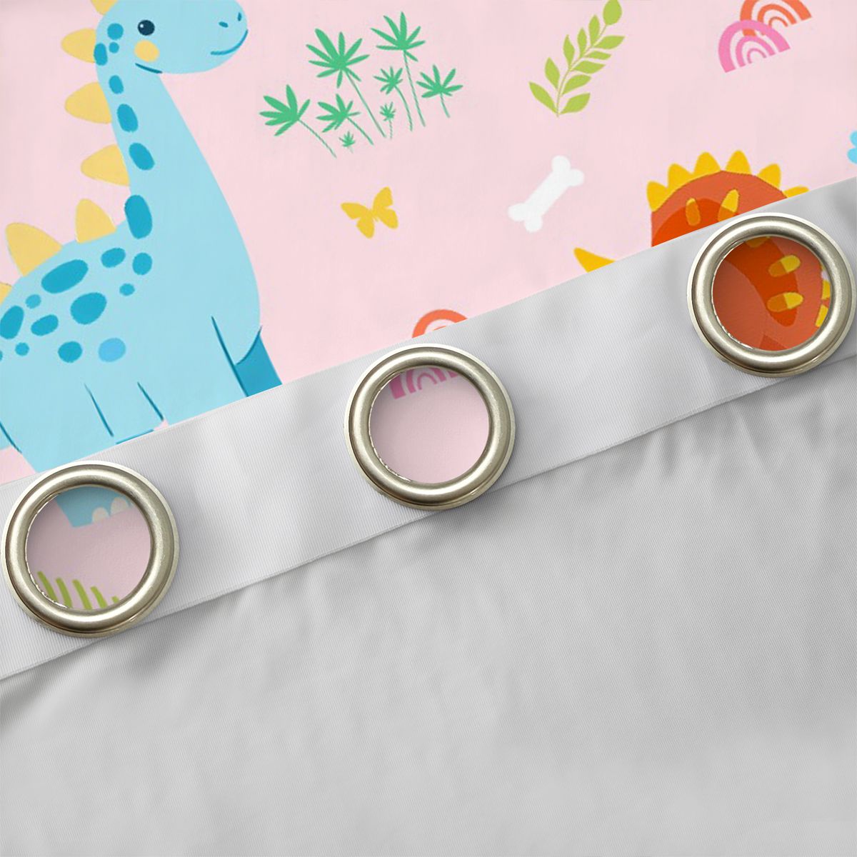 Homewish Kawaii Dinosaur Animal Black Out Curtains, Cartoon Style Curtains Pack of 2 (42x63 Each), Teens Kids Boys Girls Bedroom Curtains, Living Room Curtains Decor