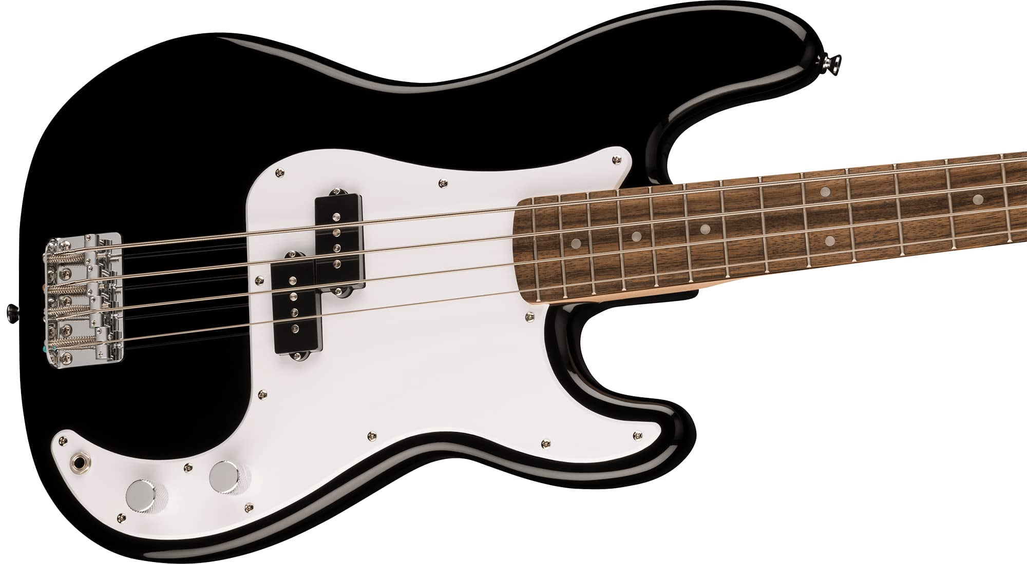 Fender Squier Sonic Precision Bass Guitar, Laurel Fingerboard - Black Bundle with Tuner, Strap, and Austin Bazaar Instructional DVD