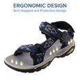 thumbnail image 3 of OutPro Mens Hiking Sandals Open Toe Walking Sandals Fashion Casual Sandals for Male Summer Outdoor Athletic Shoes Gray Blue, 3 of 11