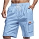 thumbnail image 2 of pstuiky Pantalones cortos cargo para hombre, Pantalones cortos cargo de verano para hombre con cordón en la cintura, bolsillos grandes, pantalones deportivos informales Pantalones cortos cargo, 2 of 9