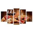 thumbnail image 1 of Juego de Cuadros Decorativos, Bodegón de Jamones y Embutidos, Estilo Español Tradicional, 5 Piezas, Ideal para Bar de Tapas y Cava, 150x80cm, 1 of 5