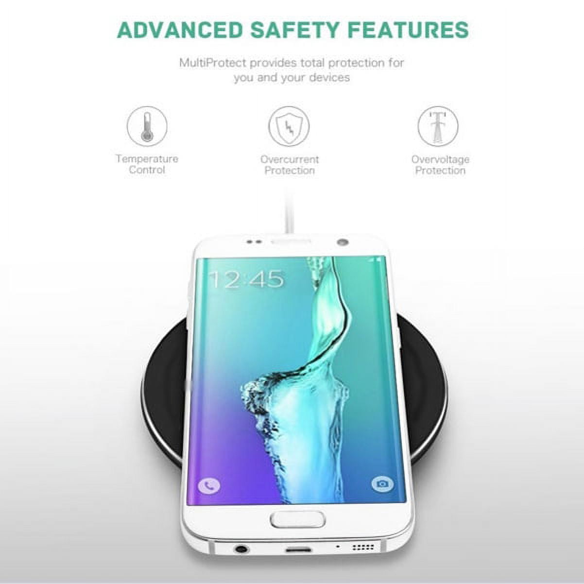7.5W and 10W Fast Wireless Charger Charging Pad Slim W1B for LG G7 ThinQ - Motorola Droid Turbo, Google Nexus 6, 2 MAXX - Nokia 8 - Razer Phone 2 - Samsung Galaxy S9 Plus, S8 Plus S7 S6 Edge+