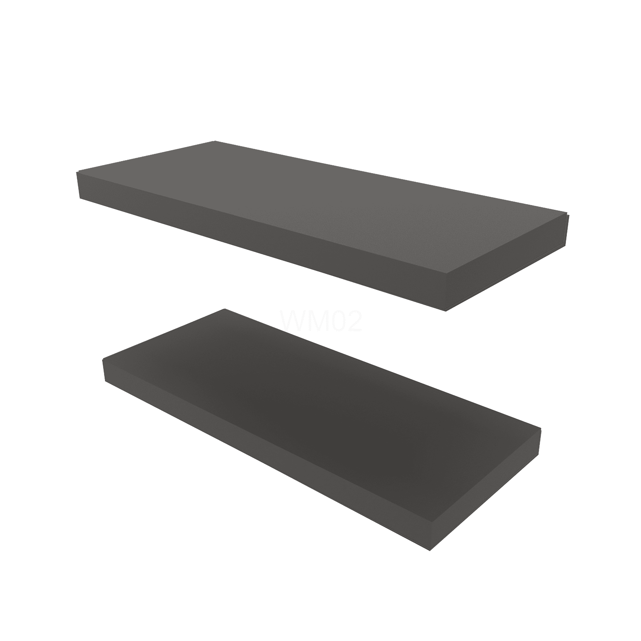 Matte Gray Floating Shelves, Set of 2 Wall Mounted Shelves for Living Room, Bedroom, Office Decor