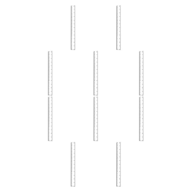 Cateissary Plastic Ruler Transparent Learning Prop Measuring Tool Professional Straight Stationery Rulers Business School Supplies 30 CENTIMETROS 10piezas