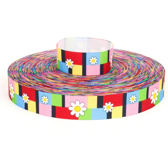 Country Brook Design® 7/8 inch Spring Daisies Grosgrain Ribbon, 10 Yards